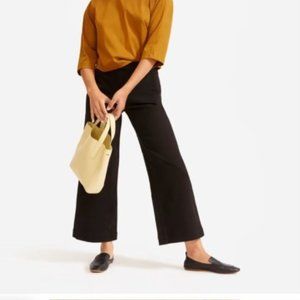 Everlane Sz 16 Black Wide Leg Crop Pants High Rise Stretch 26" inseam